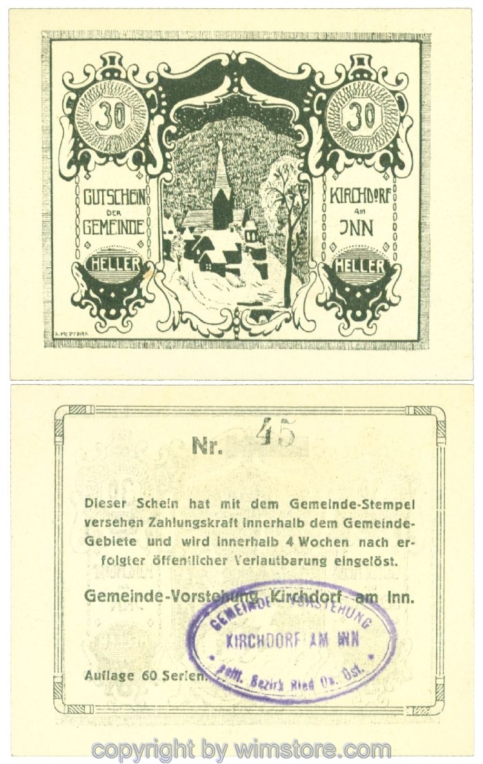 Kirchdorf am Inn, J00444Stx, 30  Heller; 1
