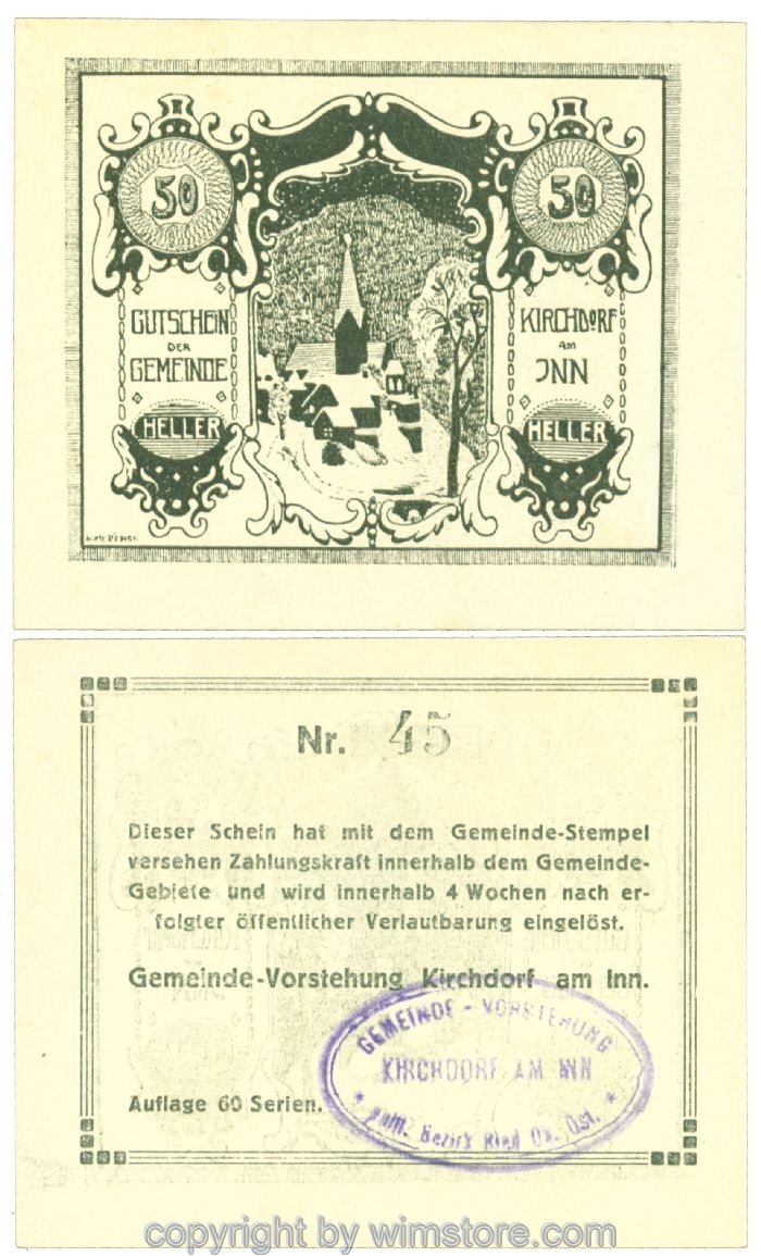 Kirchdorf am Inn, J00444Stx, 50  Heller; 1