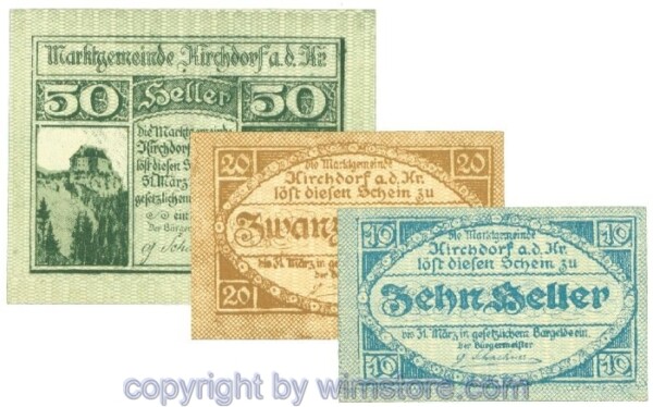 Kirchdorf an der Krems, J00445Ia, Serie 10, 20, 50 Heller; 1
