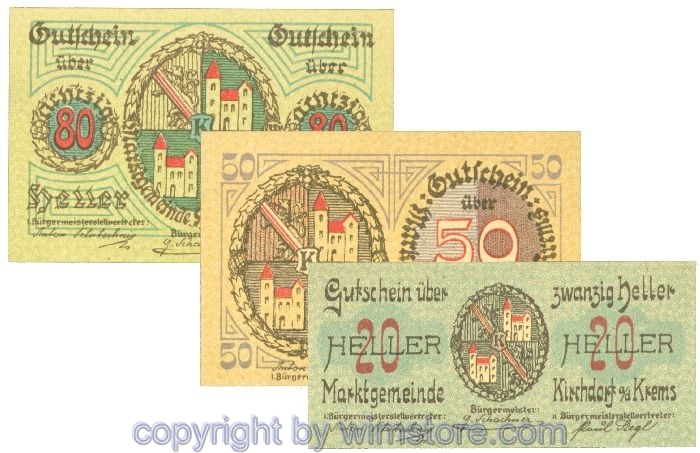 sn107540 Kirchdorf an der Krems, J00445IIa, Serie 20, 50, 80 Heller; 1