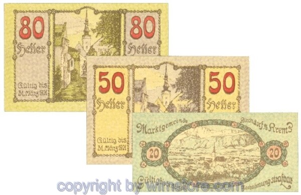 Kirchdorf an der Krems, J00445IIa, Serie 20, 50, 80 Heller; 1