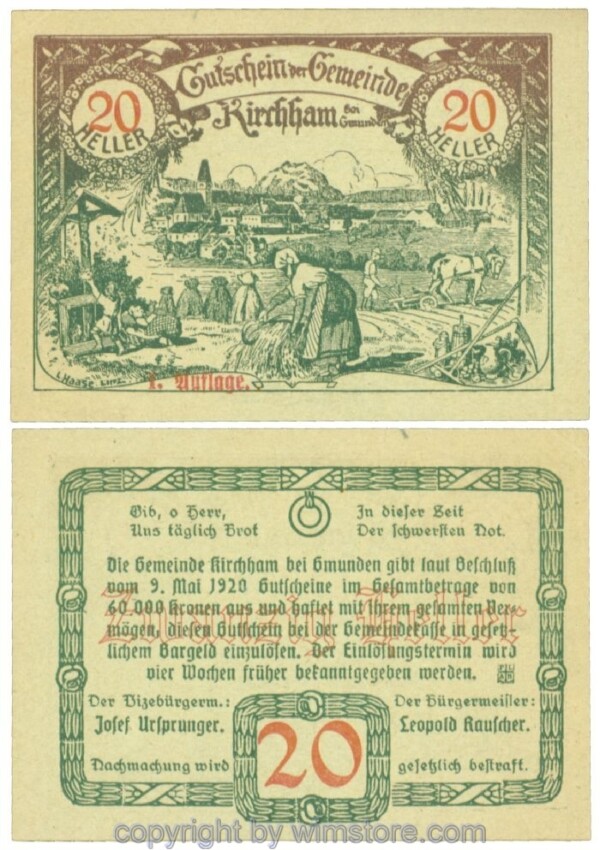 Kirchham, J00446Ia, 20 Heller; 1