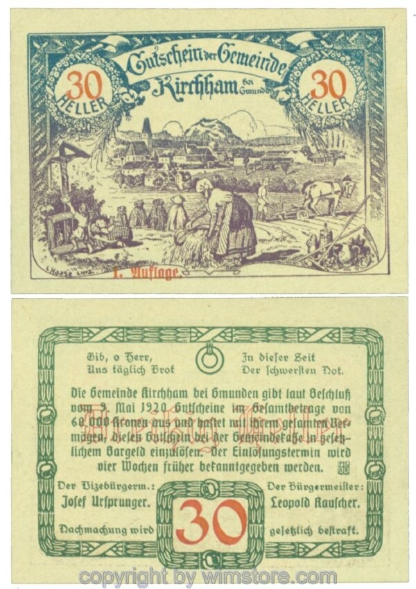 Kirchham, J00446Ia, 30 Heller; 1-