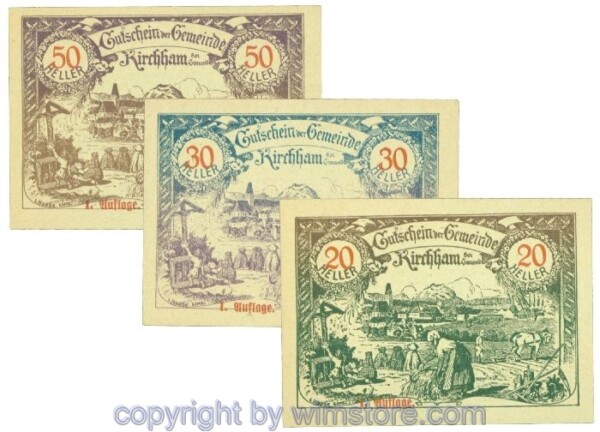 Kirchham, J00446Ia, Serie 20, 30, 50 Heller; 1