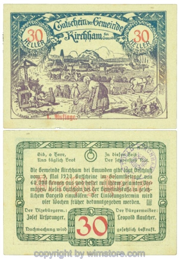 Kirchham, J00446Ic, 30 Heller; 1