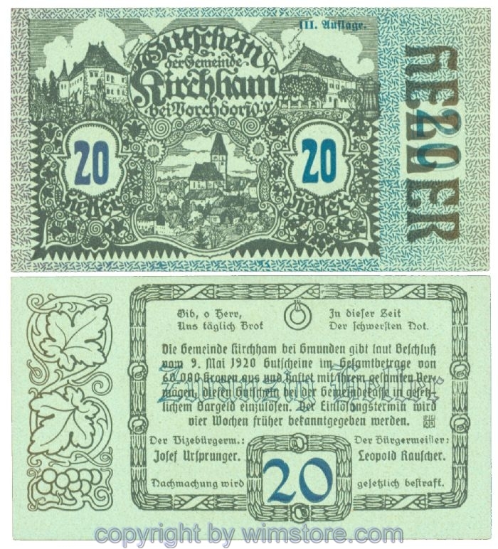 sn107550 Kirchham, J00446IIIa, 20 Heller; 1