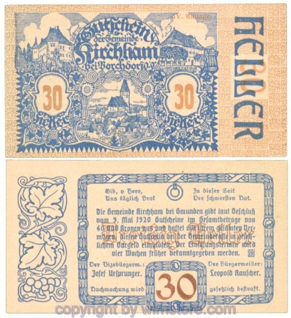 sn107554 Kirchham, J00446IVa, 30 Heller; 1
