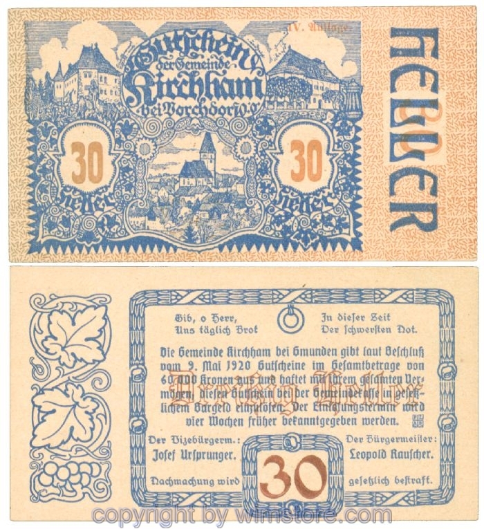 sn107554 Kirchham, J00446IVa, 30 Heller; 1