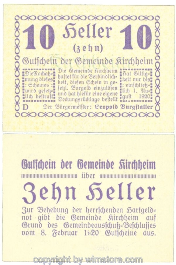 Kirchheim, J00447I5, 10 Heller; 1