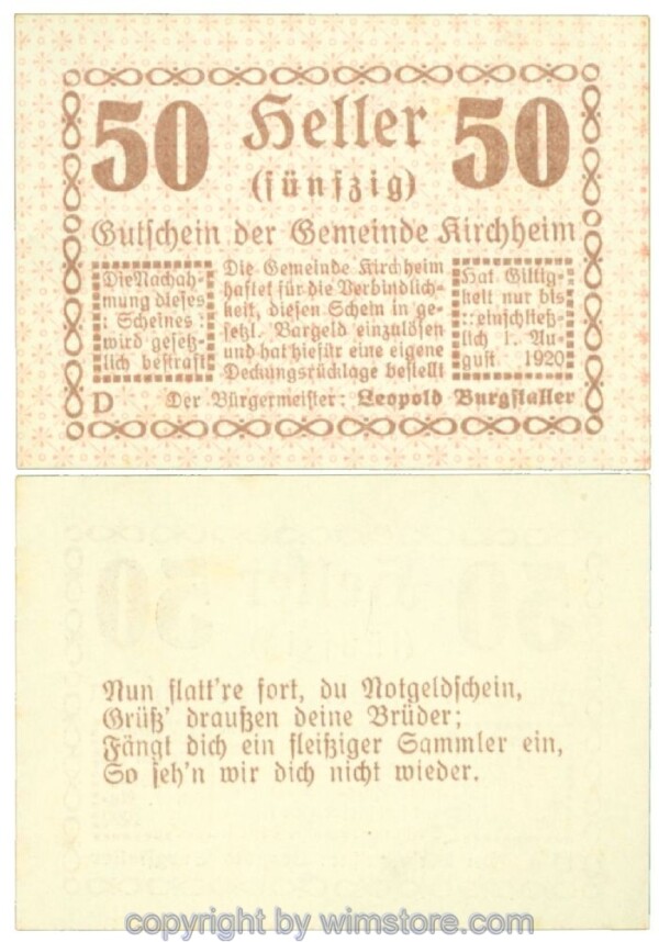 Kirchheim, J00447IIa1, 50 Heller; 1