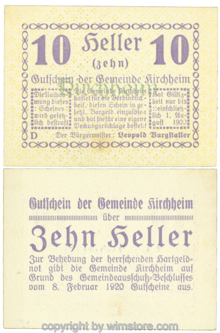 sn107567 Kirchheim, J00447I23, 10 Heller; 1