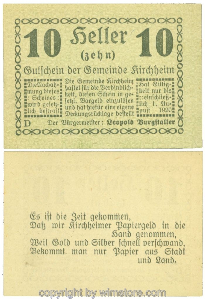 sn107577 Kirchheim, J00447IIb11, 10 Heller; 1