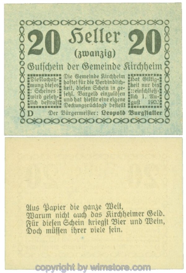 Kirchheim, J00447IIb12, 20 Heller; 1
