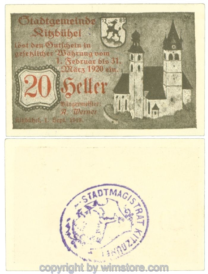 sn107588 Kitzbühel, J00449IIIa, 20 Heller; 1