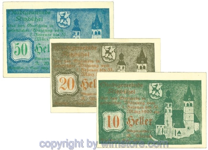 sn107594 Kitzbühel, J00449IIIc, Serie 10, 20, 50 Heller; 1