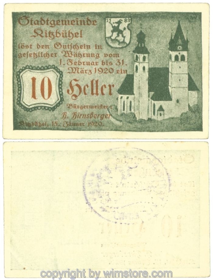 sn107597 Kitzbühel, J00449IIIdx, 10 Heller; 1