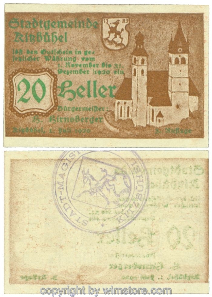 Kitzbühel, J00449IVe2, 20 Heller; 1