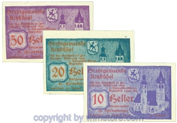 Kitzbühel, J00449IVf1, Serie 10, 20, 50 Heller; 1