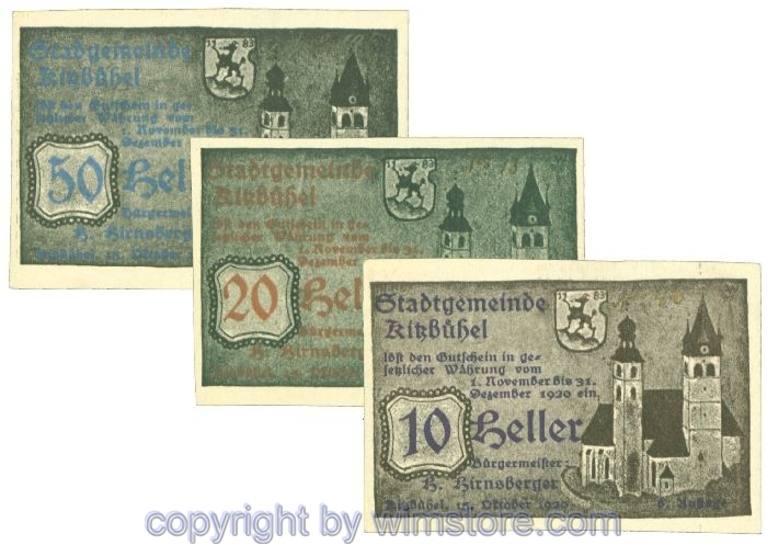 Kitzbühel, J00449IVh1, Serie 10, 20, 50 Heller; 1