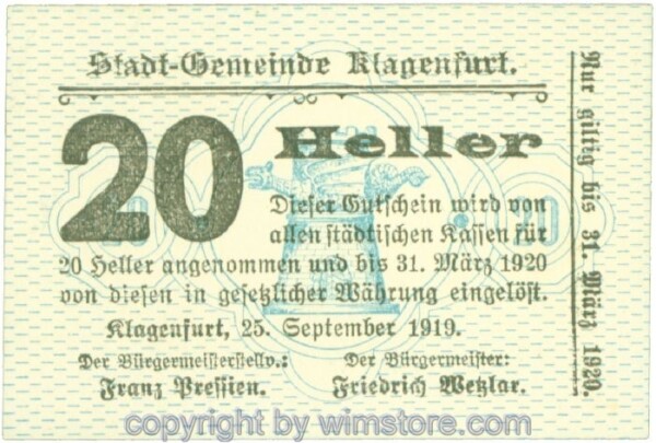 Klagenfurt, J00451a, 20 Heller; 1