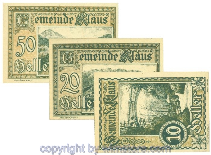 sn107660 Klaus, J00454Ib, Serie 10, 20, 50 Heller; 1