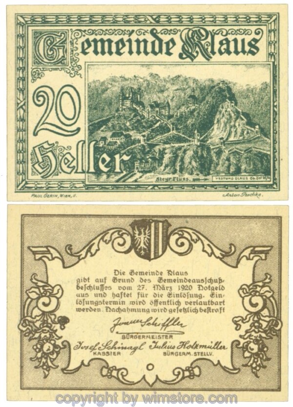 Klaus, J00454Id, 20 Heller; 1