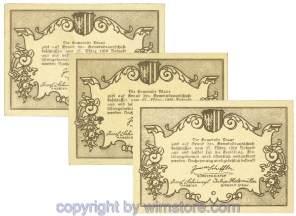 Klaus, J00454Id, Serie 10, 20, 50 Heller; 1