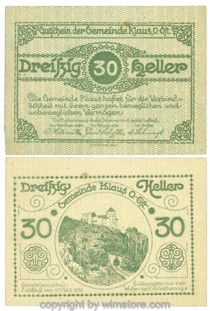 sn107666 Klaus, J00454IIa, 30 Heller; 1