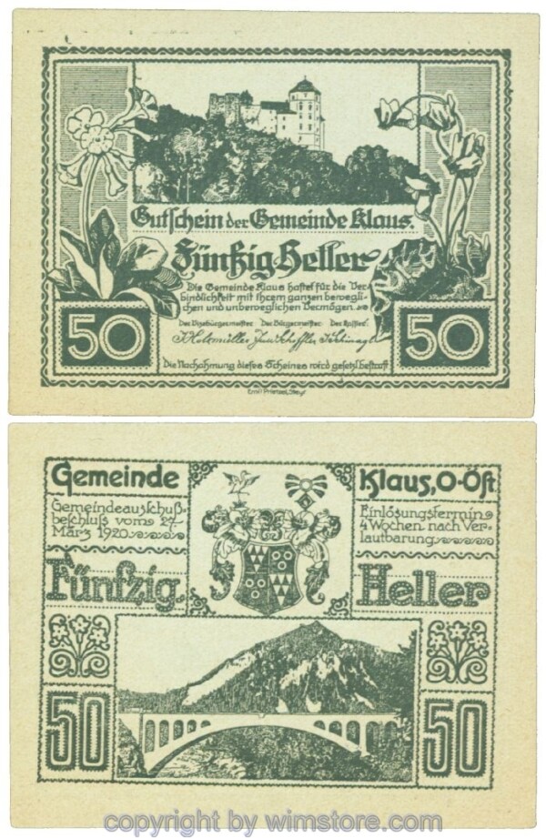 Klaus, J00454IId, 50 Heller; 1