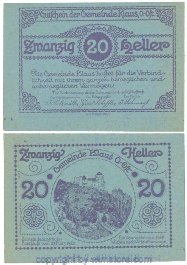 Klaus, J00454IIf, 20 Heller; 1