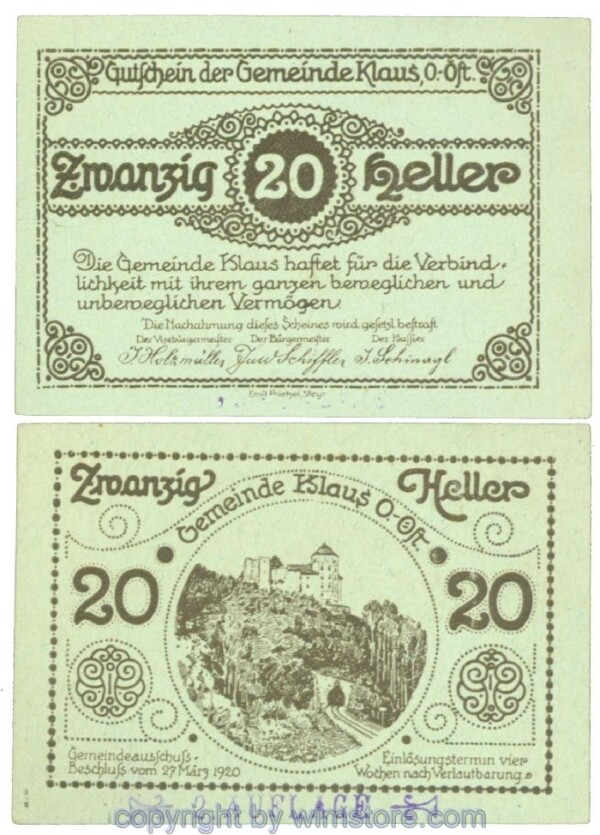 Klaus, J00454IIf, 20 Heller; 1