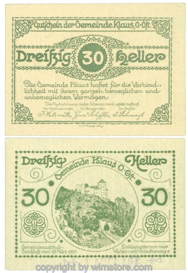 Klaus, J00454IIf, 30 Heller; 1