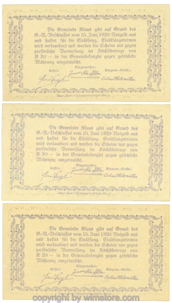 Klaus, J00454IIIc, Serie 30, 60, 90 Heller; 1