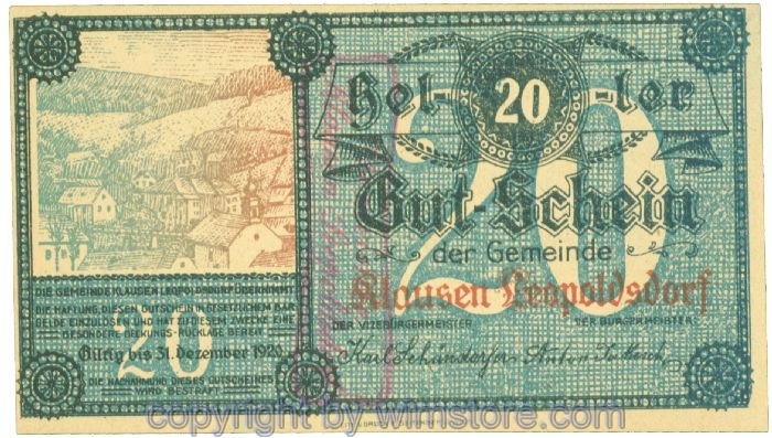 Klausen-Leopoldsdorf, J00455b, 20 Heller; I