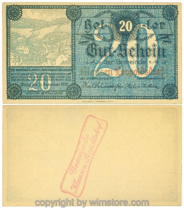 Klausen-Leopoldsdorf, J00455c, 20 Heller; I