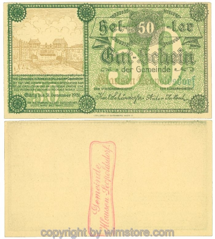 Klausen-Leopoldsdorf, J00455c, 50 Heller; I