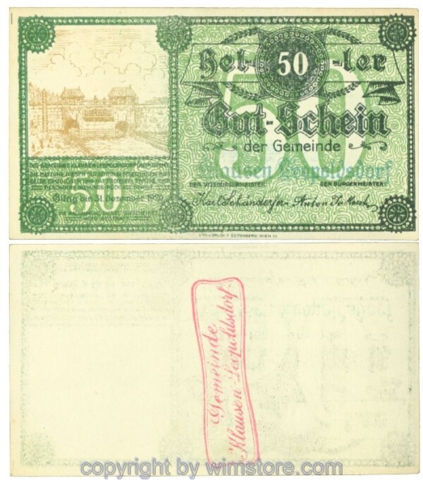 Klausen-Leopoldsdorf, J00455d, 50 Heller; I