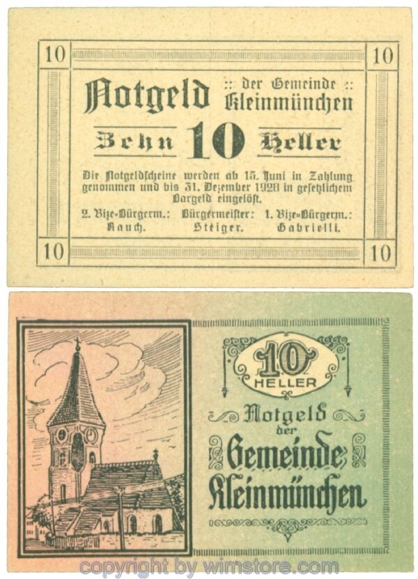 sn107696 Kleinmünchen, J00456a, 10 Heller; 1