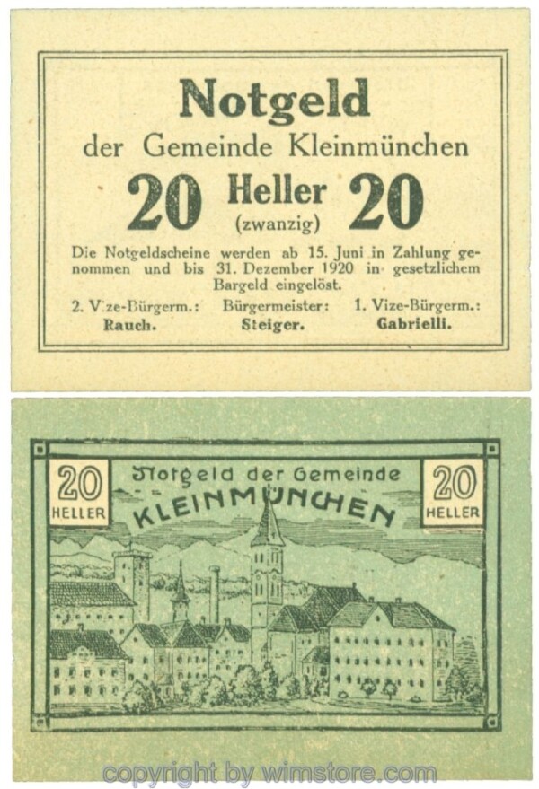 Kleinmünchen, J00456a, 20 Heller; 1