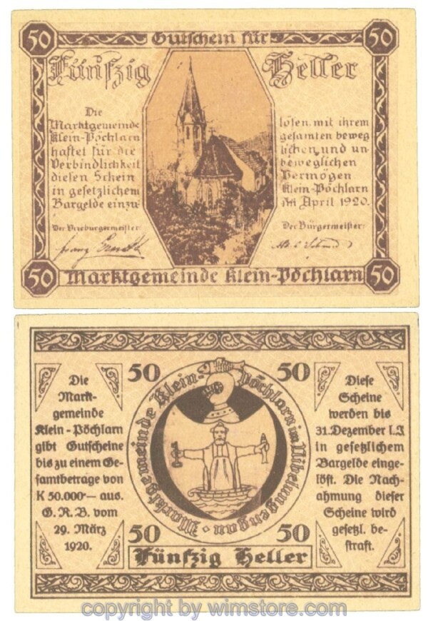 Klein-Pöchlarn, J00457a, 50 Heller; I