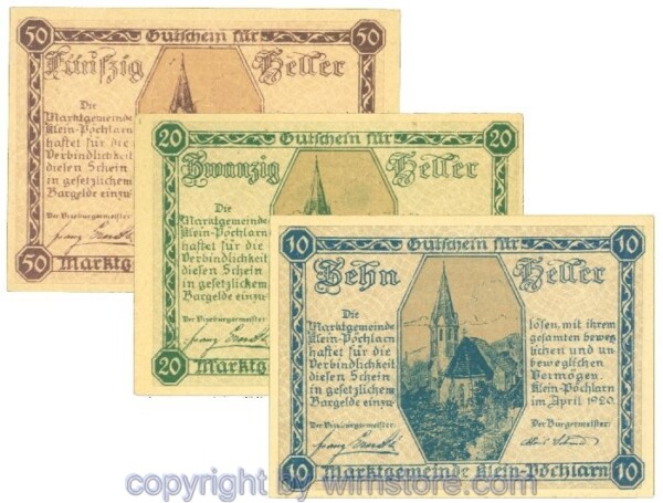 Klein-Pöchlarn, J00457a, Serie 10, 20, 50 Heller; I