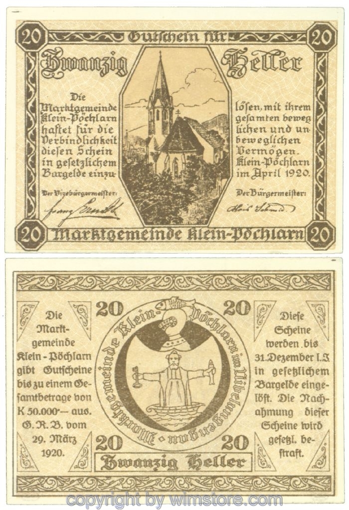 Klein-Pöchlarn, J00457c, 20 Heller; I