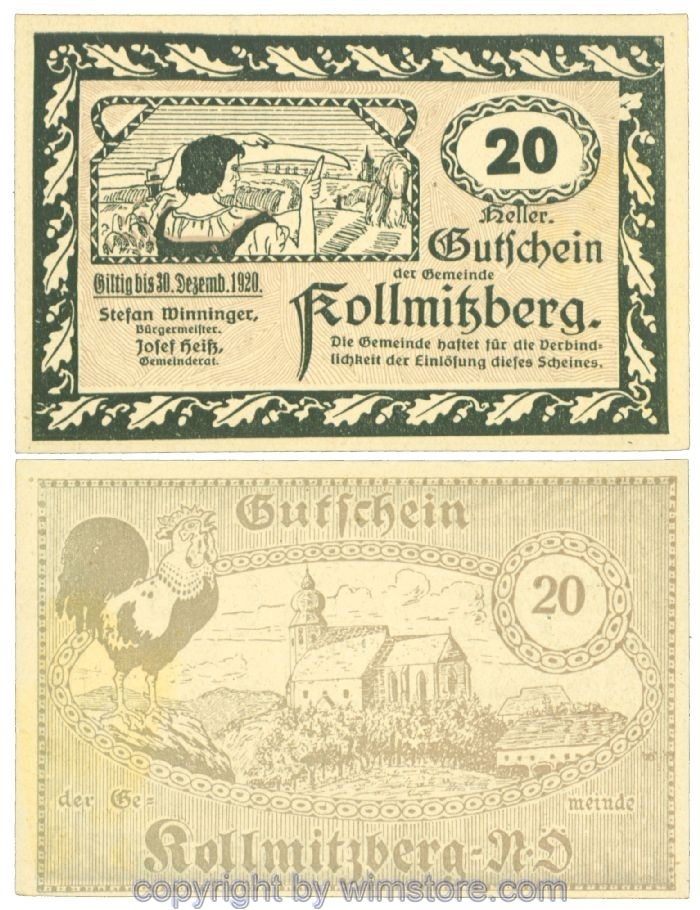 Kollmitzberg, J00462a, 20 Heller; I