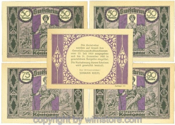 Königsau, J00463SIIc, Serie 30, 50, 75, 90 Heller; 2