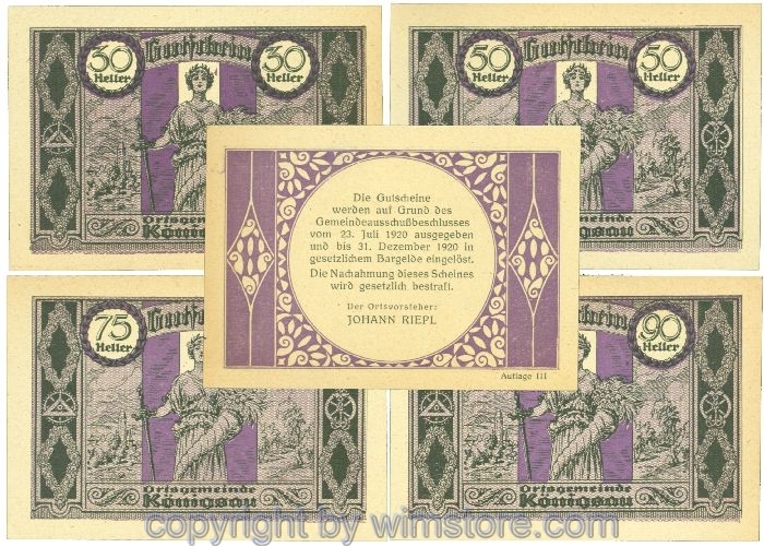 sn107724 Königsau, J00463SIIc, Serie 30, 50, 75, 90 Heller; 2