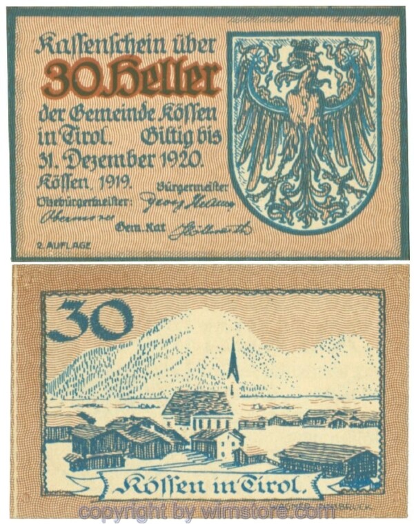 sn107759 Kössen, J00468b, 30 Heller; 1