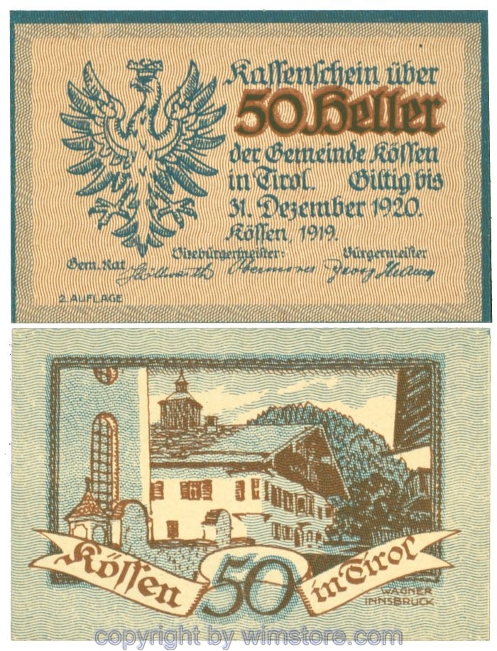 sn107760 Kössen, J00468b, 50 Heller; 1