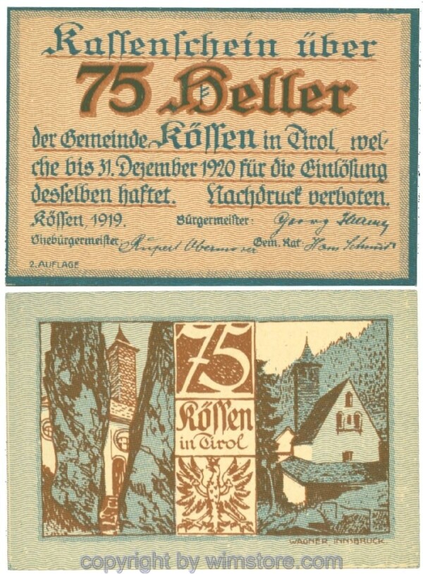 sn107761 Kössen, J00468b, 75 Heller; 1