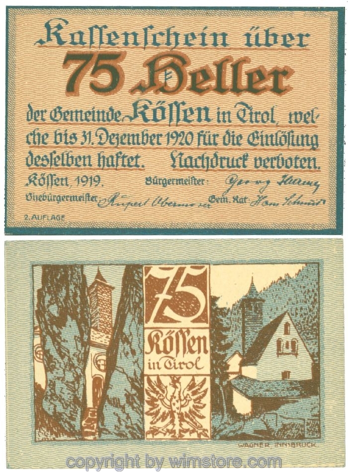 sn107761 Kössen, J00468b, 75 Heller; 1