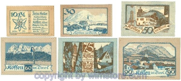 Kössen, J00468b, Serie 20, 30, 50, 60, 75, 90 Heller; 1